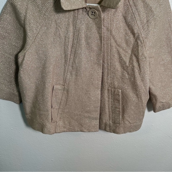 A.n.a. One Button Blazer Beige Silver Metallic M - Picture 3 of 8